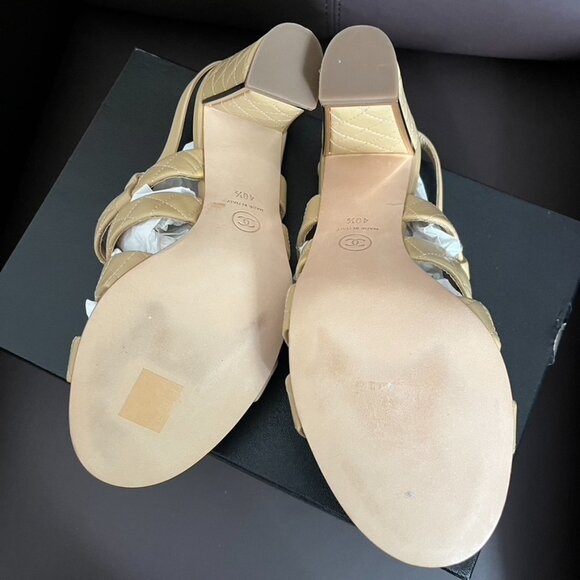 CHANEL Beige Calfskin Sandals (NWT) - Picture 12 of 13